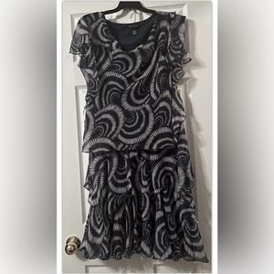 New Directions Blue White Short Sleeve Top Skirt Set Outfit Size 4